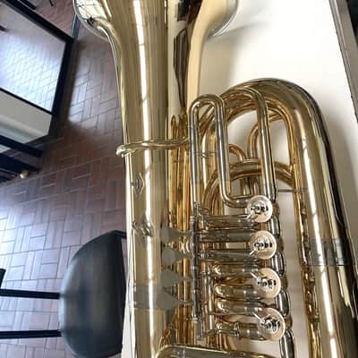 New Alexander model 164 "Kaisertuba" BBb Tuba in Gold Brass,4 valves, Lacquered,Nickel-Silver Garland; with Care Kit image 5