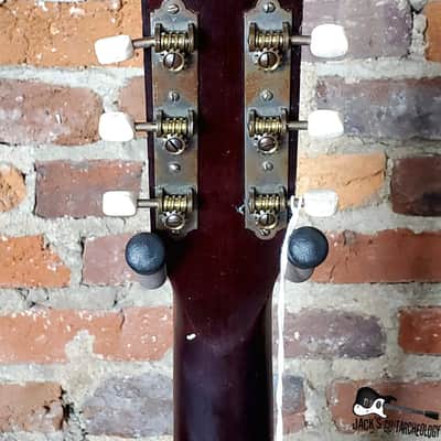 Five Star/Harmony Stella Parlor Acoustic Guitar w/ Goldfoil Pickup & Rubber Bridge (1960s, Redburst) image 14