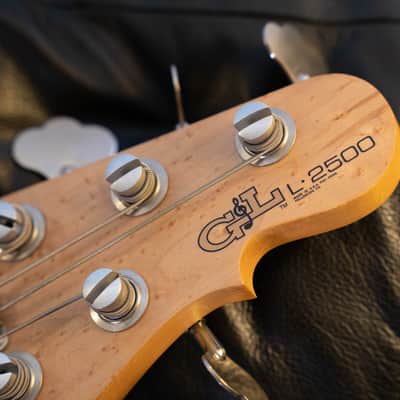 G&L L-2500 USA 5 String Bass '97/98 translucent blue & Stunning Birds Eye Maple image 6