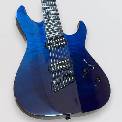 Schecter Reaper-7 Elite Multiscale 7 String Electric Guitar - Deep Ocean Blue image 5