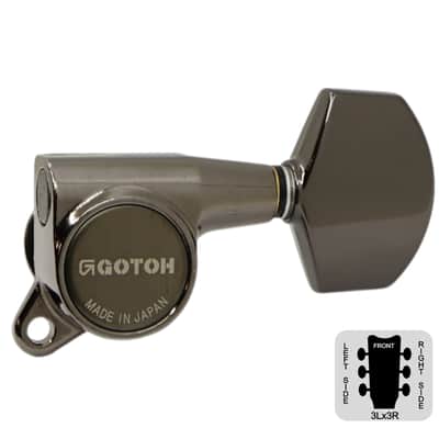 Gotoh SG381-01 Guitar Tuners w/ Large Knobs - Cosmo Black - 3L x 3R image 1