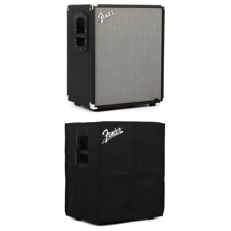 Fender Rumble 210 2x10" 700-watt Bass Cabinet with Cover - Silver Grille image 1