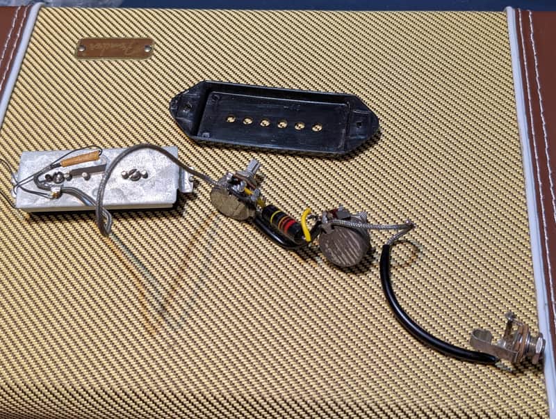 Gibson 1958 P-90 Dog Ear Pickup w pots cover and jack image 1
