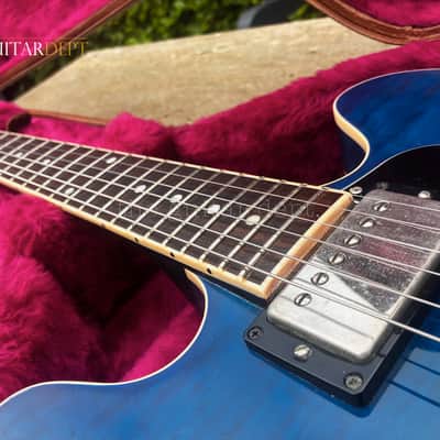 ♚Vintage♚RARE♚2002 Gibson ES-335 Dot Figured♚ BEALE STREET BLUE ♚AAA TIGER FLAME♚8.5LBS image 10
