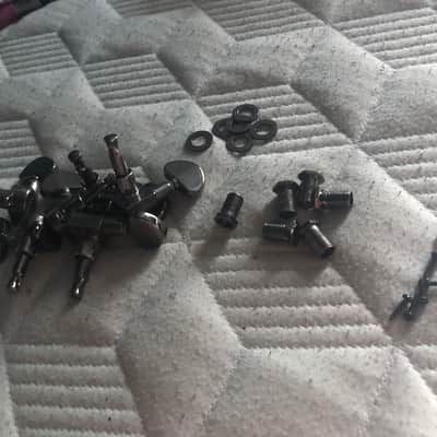 3R + 3L Black Chrome Schecter Tuners from an Omen Extreme 6 image 3