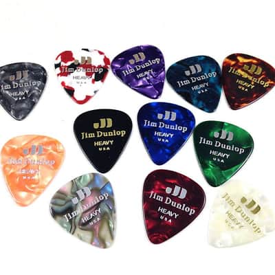 Dunlop Guitar Picks 12 Pack Celluloid Variety Pack Heavy
