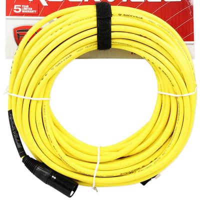 8 Rockville RCXFM50P-Y Yellow 50' Female to Male REAN XLR Mic Cable 100% Copper image 3