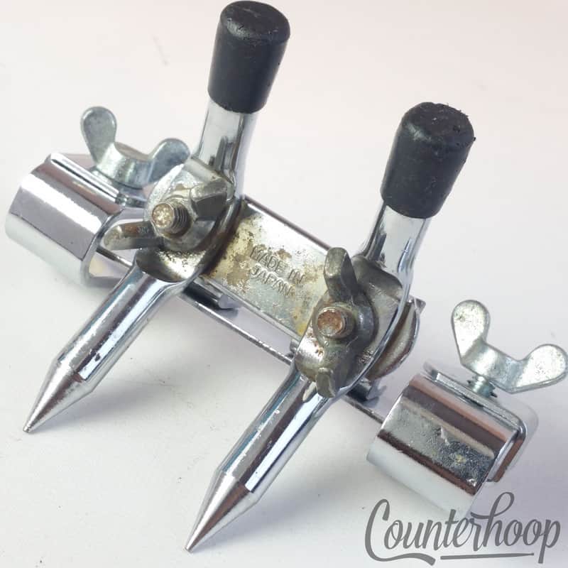 *Pearl Bass Drum Spurs Clamp-On Hoop Mount Anchor Spikes Legs Vintage 60s Japan* - Mint / 6.95/24.95 image 1