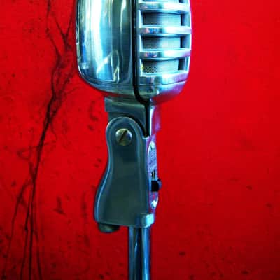 Vintage 1950's Electro-Voice 911 Mercury Omnidirectional Crystal Microphone w period Atlas DS5 stand prop display image 5