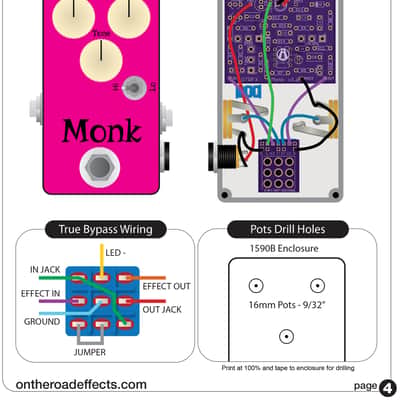 Monk PCB - Build your own Obsessive Compulsive Disorder style overdrive/distortion pedal! image 2