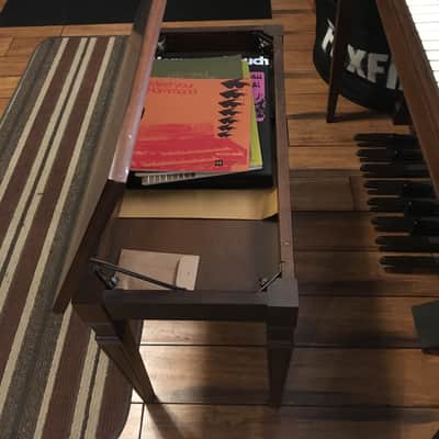 Hammond Aurora model 8212 spinet organ c. '75/76 in walnut finish w/bench, music; mostly functional! image 6