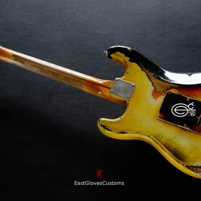 Fender Stratocaster TV Yellow/Sunburst  Heavy Aged Relic by East Gloves Customs (RARE) image 9
