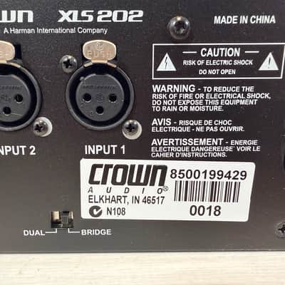 Crown XLS 202 2-Channel Professional Power Amplifier 2U Rackmount – 400W Bridged 2000's image 10