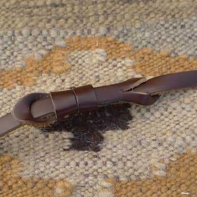 Very Unique Minimalist Featherweight 1oz High Quality Brown Leather Guitar Strap, Only 48" image 2
