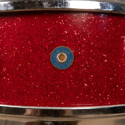 Vintage Zim-Gar 5x14 Red Sparkle Snare Drum image 7