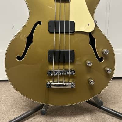 Schecter Corsair Semi Hollowbody Bass Guitar - Metallic Gold image 2