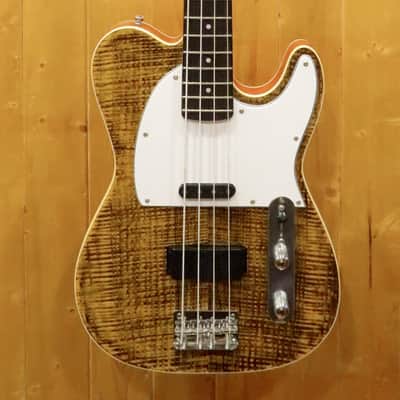 AIO TB4 4 String Telecaster Bass - Tiger Amber w/gig bag image 1