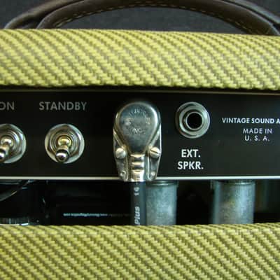 Vintage Sound by Rick Hayes Tweed Vintage 85 Tube Combo Guitar Amplifier 2x12 w/Cover Made In USA image 8