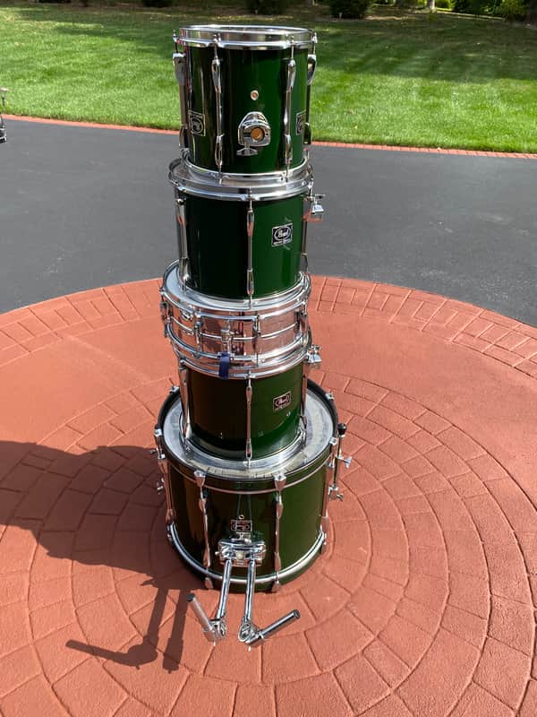 Pearl Export Series Green Drum Kit -22” Kick, 12", 13", 14" Tom 14” Snare image 1