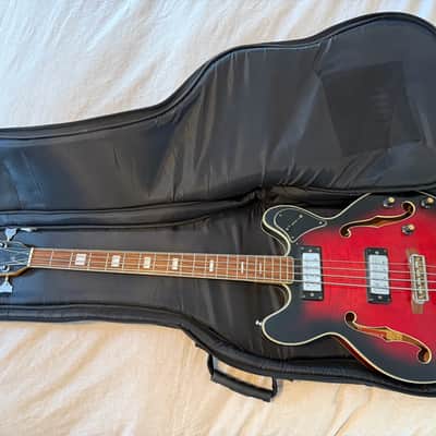 Vintage Univox Custom Coily 330 Style Short Scale Bass Cherry Burst MIJ image 9