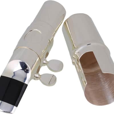 Silver Nickel-plated B-flat Soprano Saxophone Mouthpiece with Ligature Reed image 3