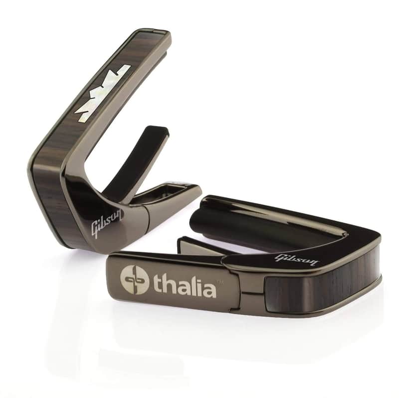 Thalia Guitar Capo - Gibson Officially Licensed (With Gibson Specific Fret Pad Models) Rosewood w Crown , Black Chrome image 1