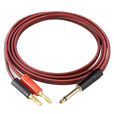 1/4 TS to Banana Plug Speaker Cable,6.35mm TS to Banana Plug Speaker Audio Cable,Gold-Plated 1/4 TS Male To Dual Banana Plugs OFC HiFi Speaker Wire For DJ Application, Mixer (5 Feet )-12AWG Cord image 1