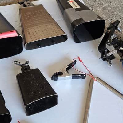 Latin Percussion Lot of LP pro percussion gear - cowbells, triangles, ching ring, sambago bells, jam block, pandeiro image 6