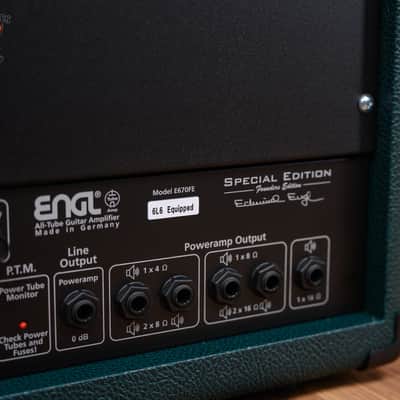 Engl Custom Shop Special Edition Founders Edition E670FE 5-Channel 100-watt all Tube Head with 6L6 Tubes Green Bronco image 5