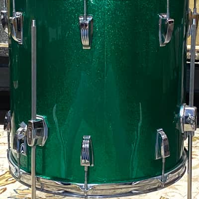 Ludwig Green Sparkle 4-Piece Set - 14” 16” 18” 26” (Bonham Sizes) - Good Condition image 12