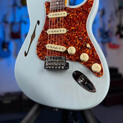 Fender American Professional II Thinline Stratocaster Transparent Daphne Blue Auth Deal Free Ship! 479 GET PLEK’D! image 1