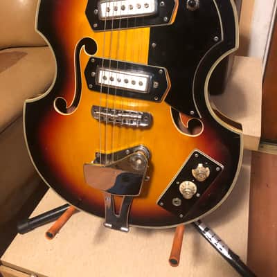 Trump Teisco violin guitar 1960s Sunburst by Tiesco image 2