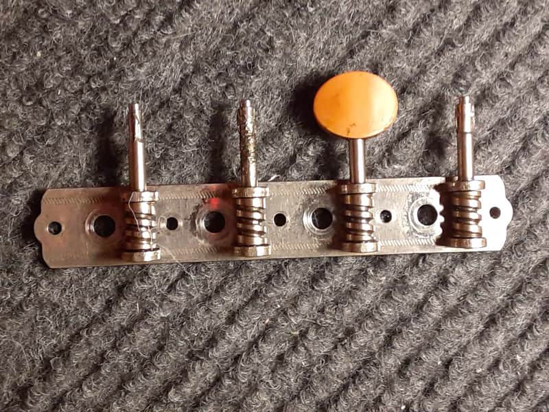 Harmony Silvertone *Unbranded Mandolin A-Style Tuning Machine Strip (Treble Side only, 1/4 buttons) image 1