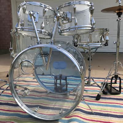 7 piece Vintage Zickos Clear Acrylic Drum Set  w/ matching Snare image 4