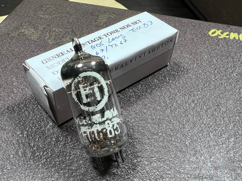 EI ECC83/12AX7 Ei Yugoslavia smooth silver plate tubes Long plate image 1