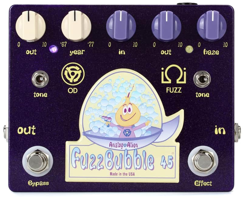 Analog Alien Fuzzbubble-45 Overdrive and Fuzz Pedal (2-pack) Bundle image 1