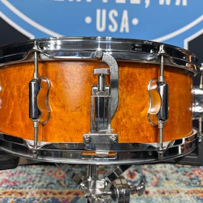 Unkown- 5.5x15" Birdseye Maple 8-Lug Snare Drum, Natural Amber image 3