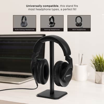 Turnstile Audio Desktop Headphone Stand with Anti-Skid Silicone Base, Black image 3