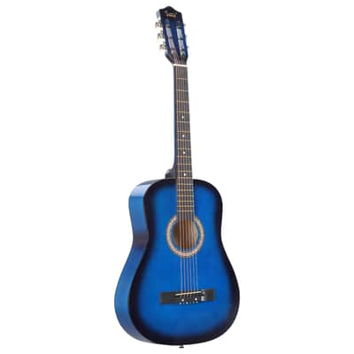 Cxxss Blue 38-inch Round Acoustic Guitar with Picks, Strings, Capo, Case, Tuner, and Strap image 4
