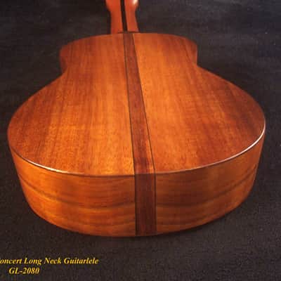 Handmade Concert Long Neck Guitarlele, Solid Hawaiian Koa, Slotted Head, Soft-bag, Bruce Wei GL-2080 image 10