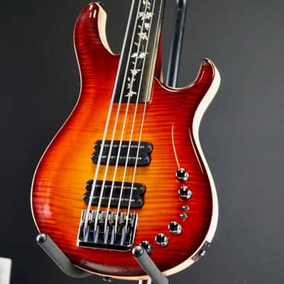 PRS NOS 2017 Namm Show Private Stock Gary Grainger 5 String Fretless Bass Dragons Breath Glow image 3