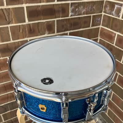 Ludwig Pre-Serial Jazz Fest Blue Sparkle Vintage 1960s Extra Deep image 3