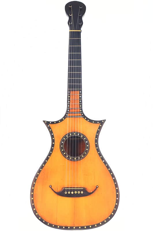 C.F. Marchal early Romantic guitar in shape of a coat of arms - outstanding sound and exceptional construction details - check video! image 1