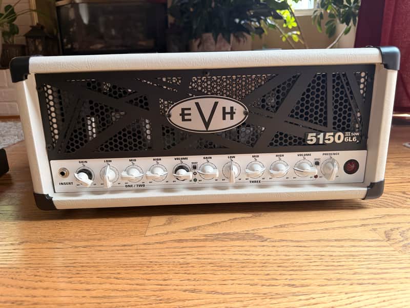EVH 5150 III 6L6 3-Channel 50-Watt Amp Head Ivory with Road Case image 1