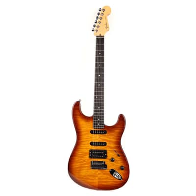 Fender American Deluxe Stratocaster QMT HSS Tobacco Sunburst 2005 image 2