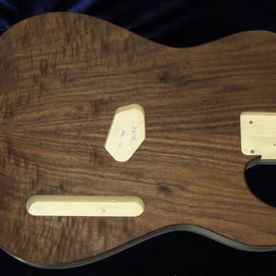 Figured Black Walnut Top \ Aged Aspen Telecaster Tele Body 4lbs 7oz #3255 USA IMPORT CHARGES INCLUDED image 2