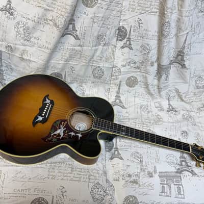 2010 Gibson Super Dove Vintage Sunburst Original Hard Shell Case Built In Electronics image 6