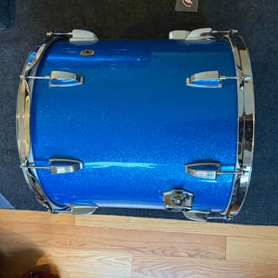 1960s Ludwig Drum Set Blue Sparkle 22/13/16 w/ bonus 14" image 9
