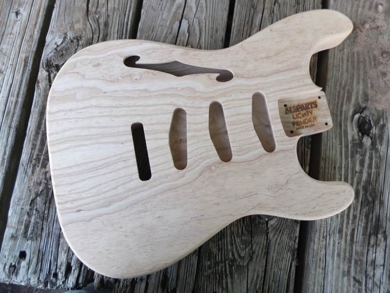 Allparts #SBAO-TL Fender Licensed Semi-Hollow Body Unfinished - Natural Ash image 1