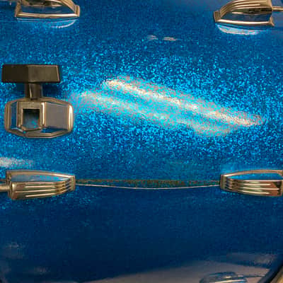 Vintage Ludwig Blue Sparkle Bass Drum 14" X 22" Olive Badge Series image 6